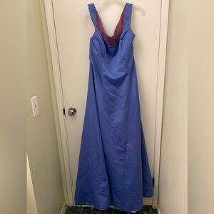 Morgan and Co. by Linda Bernell Purple Cross Back Dress with Roses (Size 13/14)